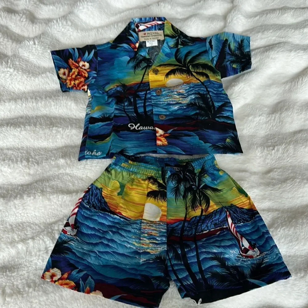 HAWAIIAN SHIRT & PANTS SET.